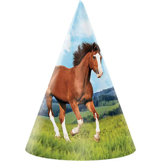Horse & Pony Party Hats - 8 Pkt