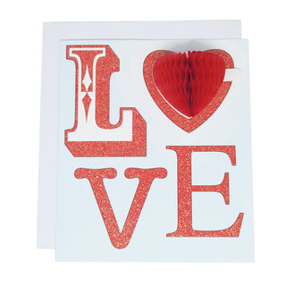 Valentines Love Honeycomb Heart Card | Valentines Day Gifts NZ