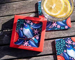 Catherine Marion Waxeye and Mandarin Boxed Coasters - 4 Pkt