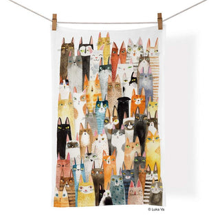 WerkShoppe | Cat Power Cotton Tea Towel | Cat Party Supplies NZ