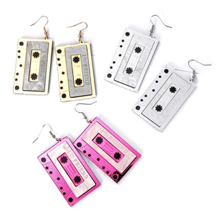 Cassette Tape Earrings | 1980s Party Supplies NZ