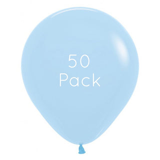 45cm Pastel Matte Blue Giant Balloons 50 Pack | Blue Party Supplies NZ