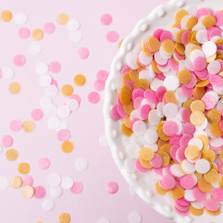 Pink White & Gold Confetti Wafer Sprinkles | Pink Party Supplies NZ