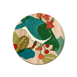 Wolfkamp & Stone | Screenprint Kererū Coaster | Gifts NZ