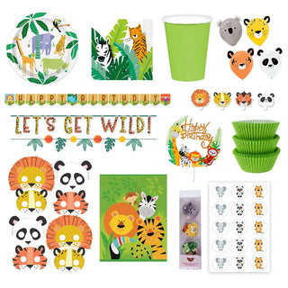 Deluxe Get Wild Jungle Animals Party Pack for 8
