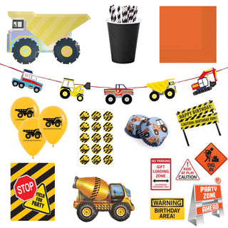 Deluxe Construction Trucks Party Pack for 8 - SAVE 9%