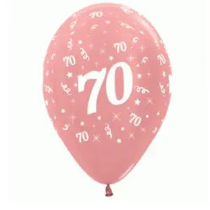 Metallic Rose Gold 70th Birthday Balloon