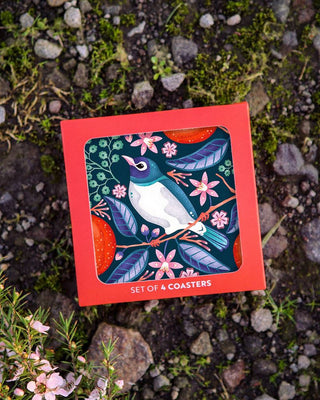 Catherine Marion Waxeye and Mandarin Boxed Coasters - 4 Pkt