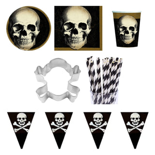 Pirate Skull Party Essentials for 8 - SAVE 50%