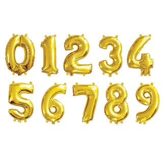 Small Number Foil Balloon - Gold