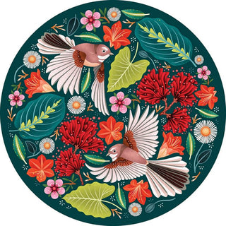 Catherine Marion Chirpy Fantails Round Puzzle - 1000 Pce