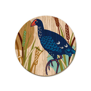 Wolfkamp & Stone | Screenprint Pūkeko Coaster | Gifts NZ