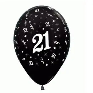 Metallic Black 21st Birthday Balloon