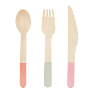 Talking Tables | We Heart Pastels Wooden Cutlery | Pastel Party Supplies NZ