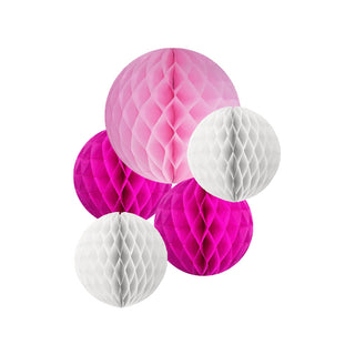 Five Star | Barbie Pink & White Honeycomb Ball Set | Barbie Party Supplies NZ