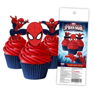 Spiderman Edible Wafer Cupcake Toppers - 16 Pkt