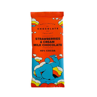 Wellington Chocolate Factory |Strawberries and Cream Milk Chocolate Bar 75g | Gifts NZ