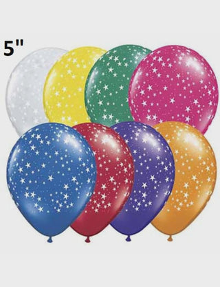 Sempertex | Mini Assorted Star Latex Balloons - 100 Pkt | Space Party Supplies NZ
