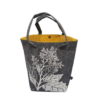 Jo Luping Design | Rangiora Grey & Yellow Ecofelt Shoulder Tote Bag | Gifts NZ