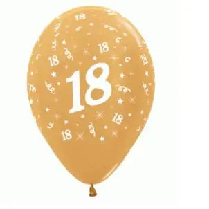 Metallic Gold 18th Birthday Balloon