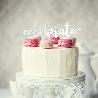 Sugar Crafty | White Celebrate Cake Topper | Celebration Party Supplies NZ