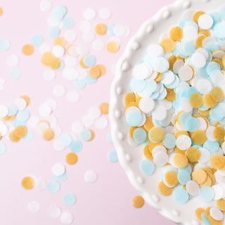 Blue White & Gold Confetti Wafer Sprinkles | Blue Party Supplies NZ
