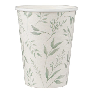 Ginger Ray White & Green Christening Cups - 8 Pkt