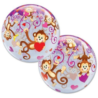 Qualatex | Monkey Love Bubble Balloon | Valentines Day Party Supplies NZ