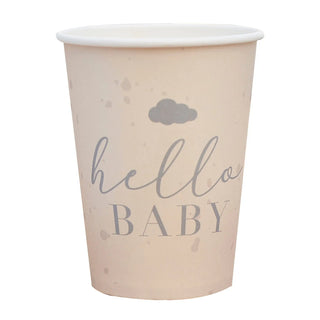 Ginger Ray Hello Baby Neutral Baby Shower Cups - 8 Pkt