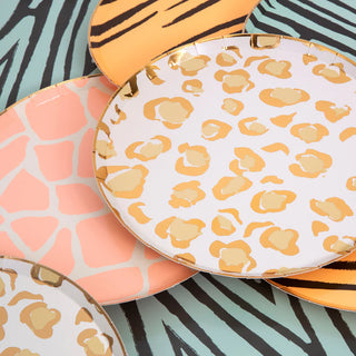 Meri Meri Safari Animal Party Plates | Safari Animal Dinner Plates | Safari Zoo Jungle Animals Party Supplies | Animal Print Plates | Animal Print Party Supplies