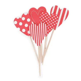 Paper Eskimo Red Hearts Cupcake Toppers - 25 Pkt