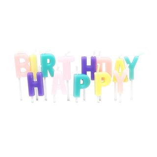 Pastel Happy Birthday Letter Candles | Pastel Party Supplies NZ
