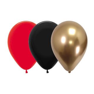 Red, Black & Reflex Gold Balloons | Casino Party Supplies NZ