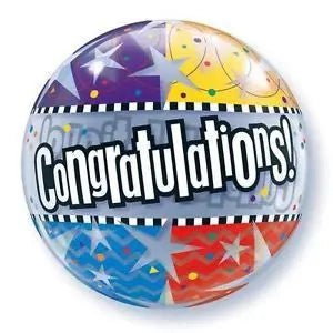 Qualatex | Congratulations star bubble balloon | Congradulations party supplies NZ