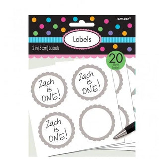Silver Labels | Party Labels | Party Tags | Silver Party Supplies