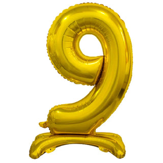 Giant Gold Air-Fill Foil Balloon - 9 | 9th Birthday Party Supplies NZ