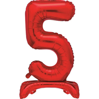 Giant Red Air-Fill Foil Balloon - 5 | 5th Birthday Party Supplies NZ