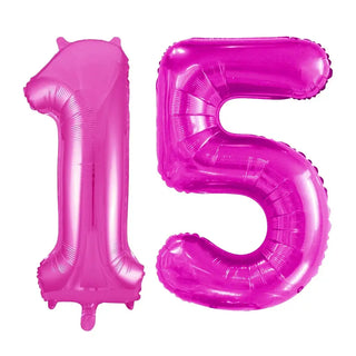 Meteor | Giant number 15 hot pink balloon | 15th birthday party supplies