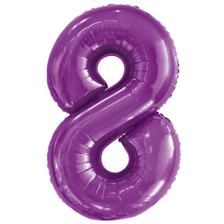Giant Pretty Purple Number Foil Balloon - 8