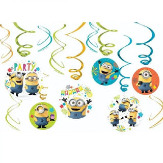 Amscan | Despicable Me 3 Hanging Swirl Decorations | Minion Party Theme & Supplies