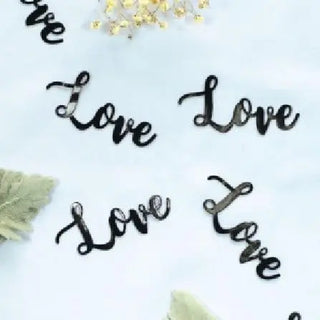 Five Star | Black Jumbo Confetti - Love | Wedding Party Theme & Supplies