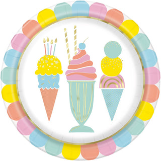 Ice Cream Party | Rainbow Party | Patterned Plates 