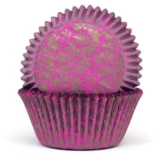 Pink & Black Damask Cupcake Papers