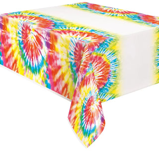 Sims | groovy tie dye table cover | 60's hippy party supplies NZ