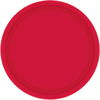 20 Pack Apple Red Plates - Dinner | Red Party Theme & Supplies | Amscan