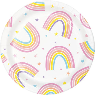 Happy Rainbow Plates | Rainbow Party Supplies NZ