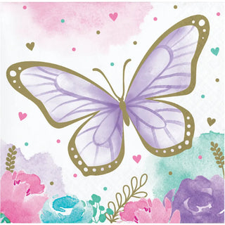 Butterfly Shimmer Beverage Napkins | Butterfly Party Supplies