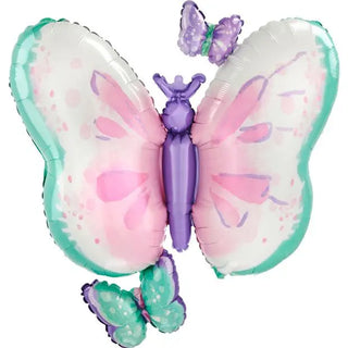 Anagram | Butterflies flutter supershape foil balloon | Butterfly party supplies NZ