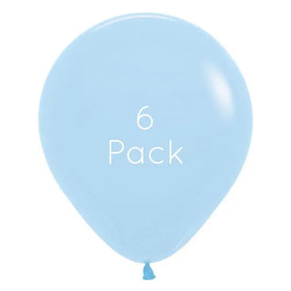 45cm Pastel Matte Blue Giant Balloons - 6 Pkt