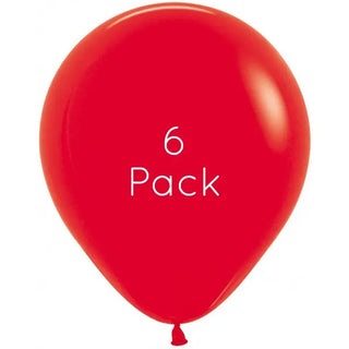 45cm Red Giant Balloons - 6 Pkt